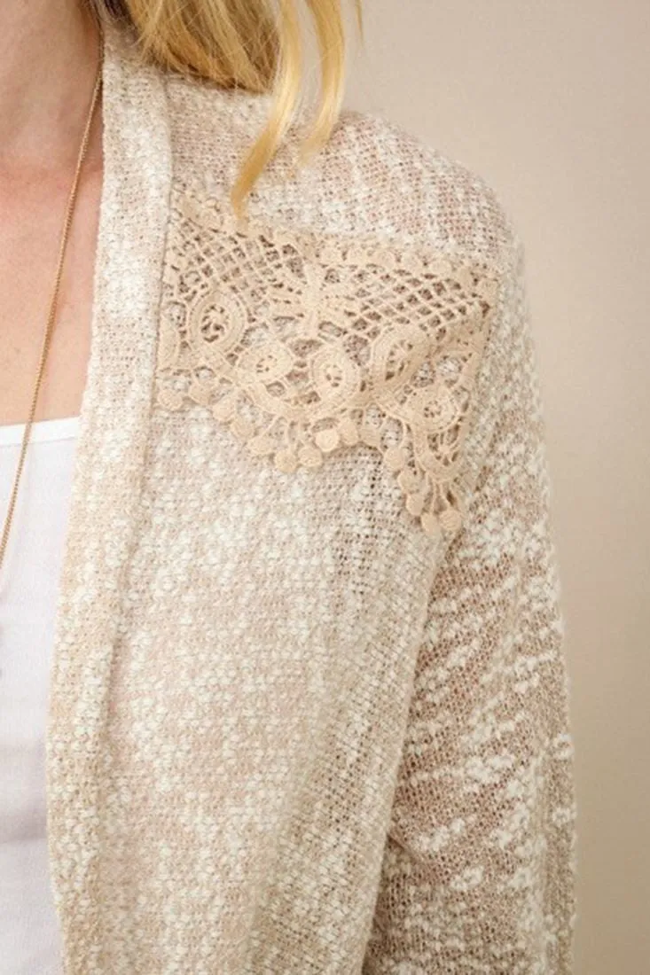 Lace Cardigans Crochet and Knit Taupe