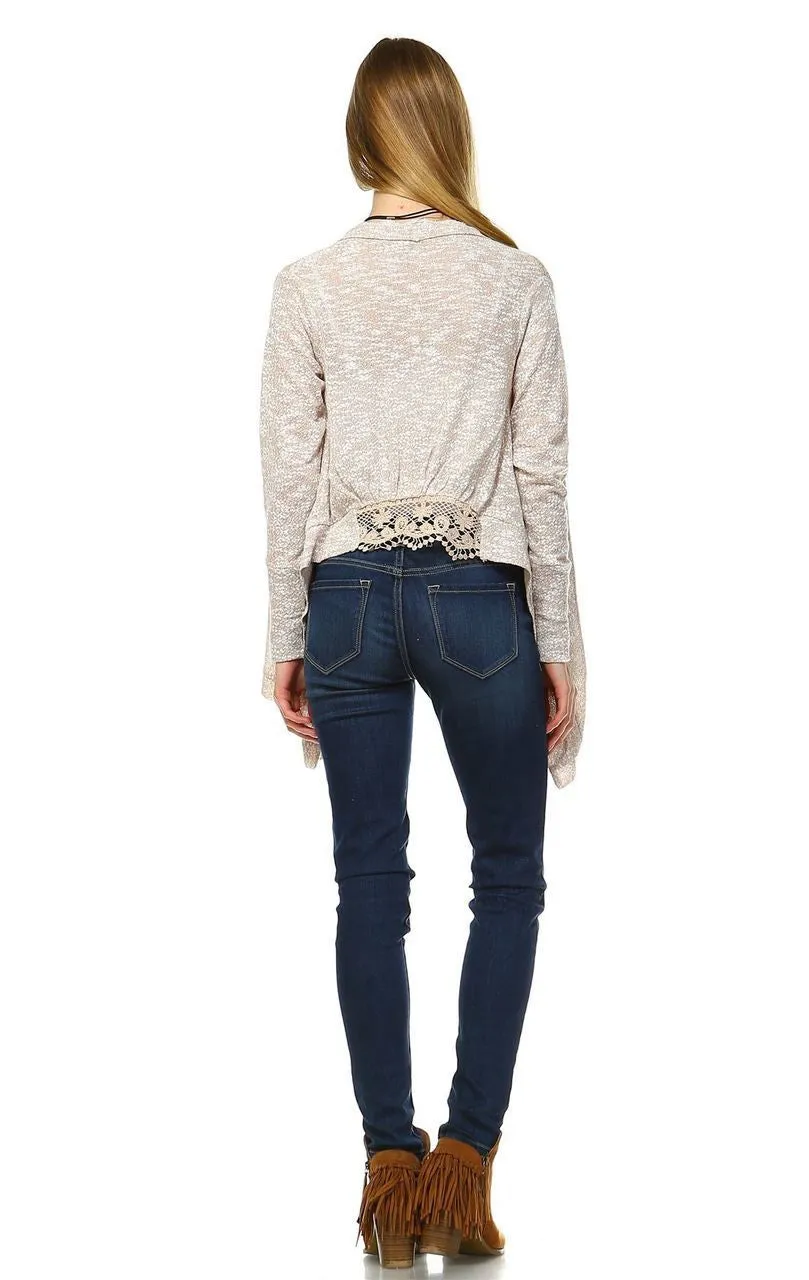 Lace Cardigans Crochet and Knit Taupe