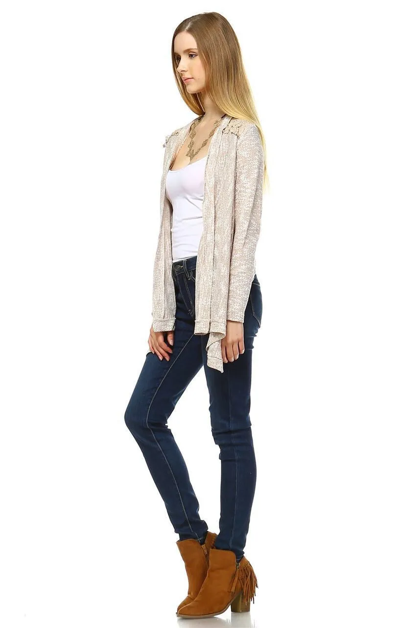 Lace Cardigans Crochet and Knit Taupe