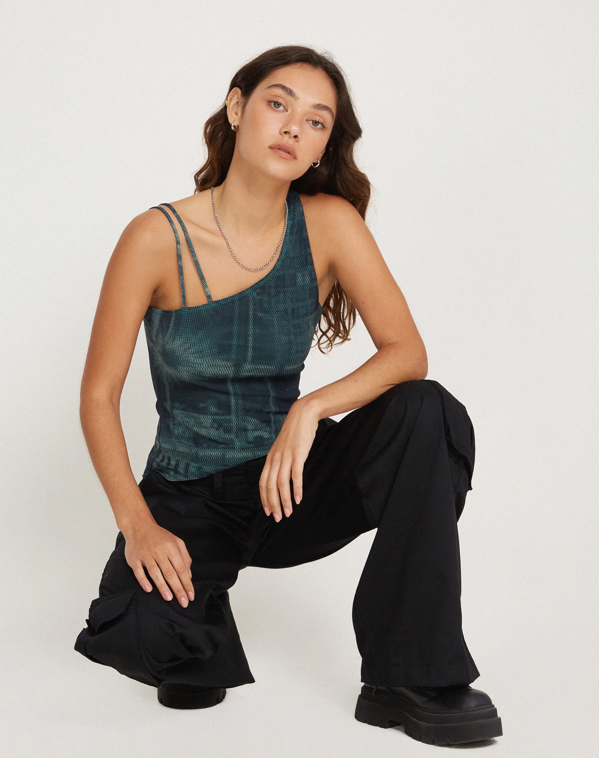 Lanica Top in Cityscape Green