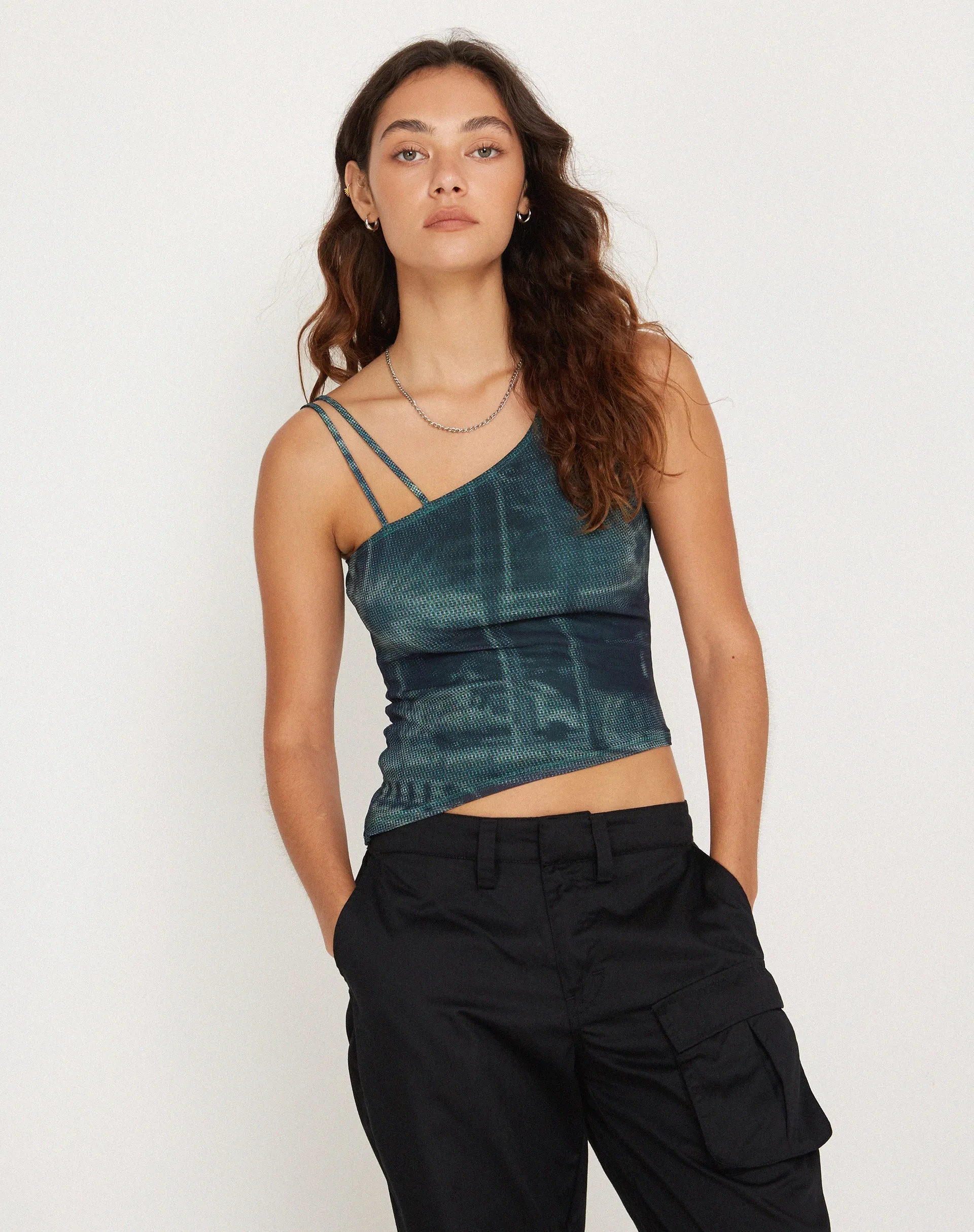 Lanica Top in Cityscape Green