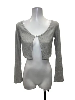 Light Grey Ribbed Cardigan