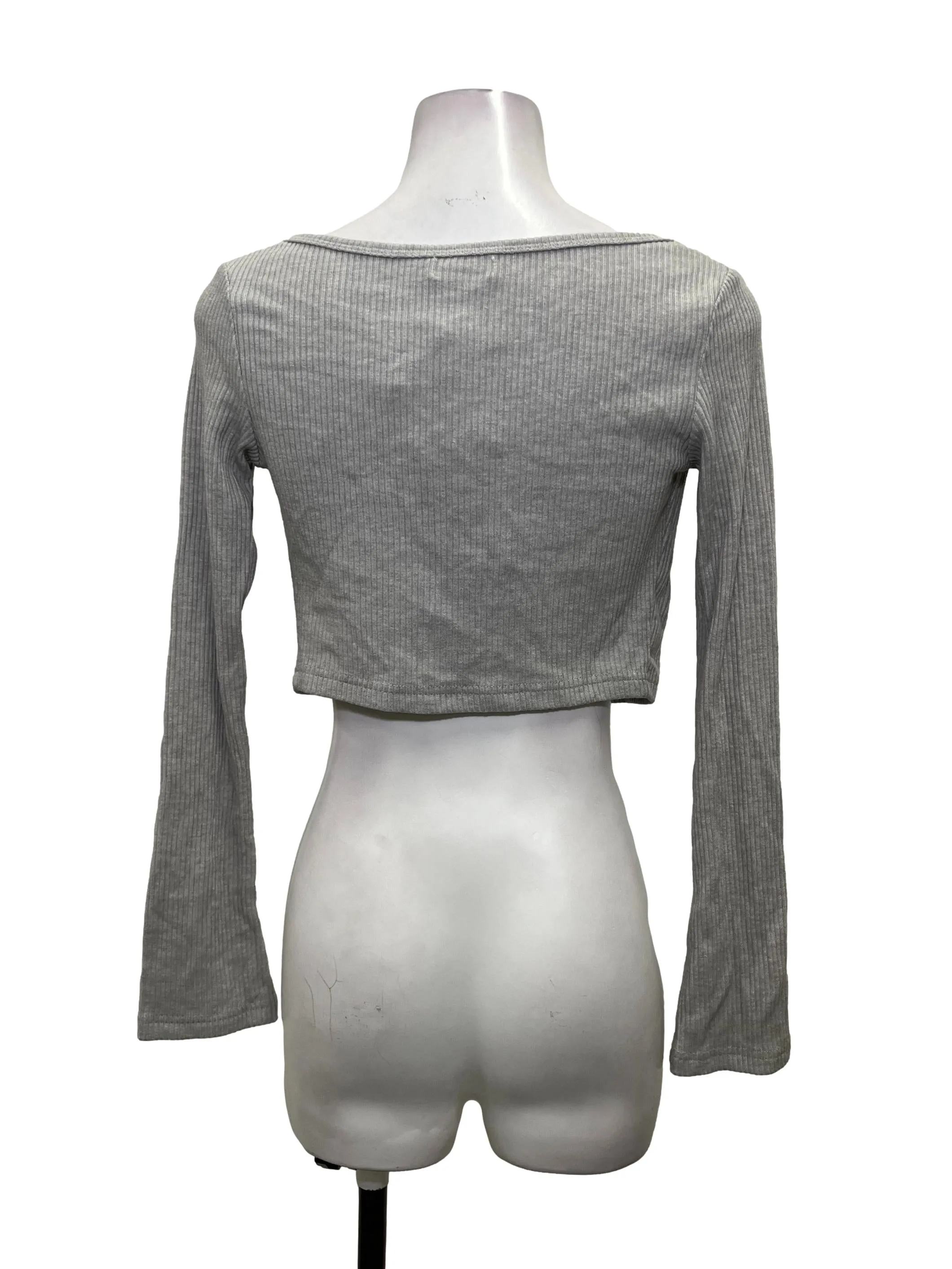 Light Grey Ribbed Cardigan
