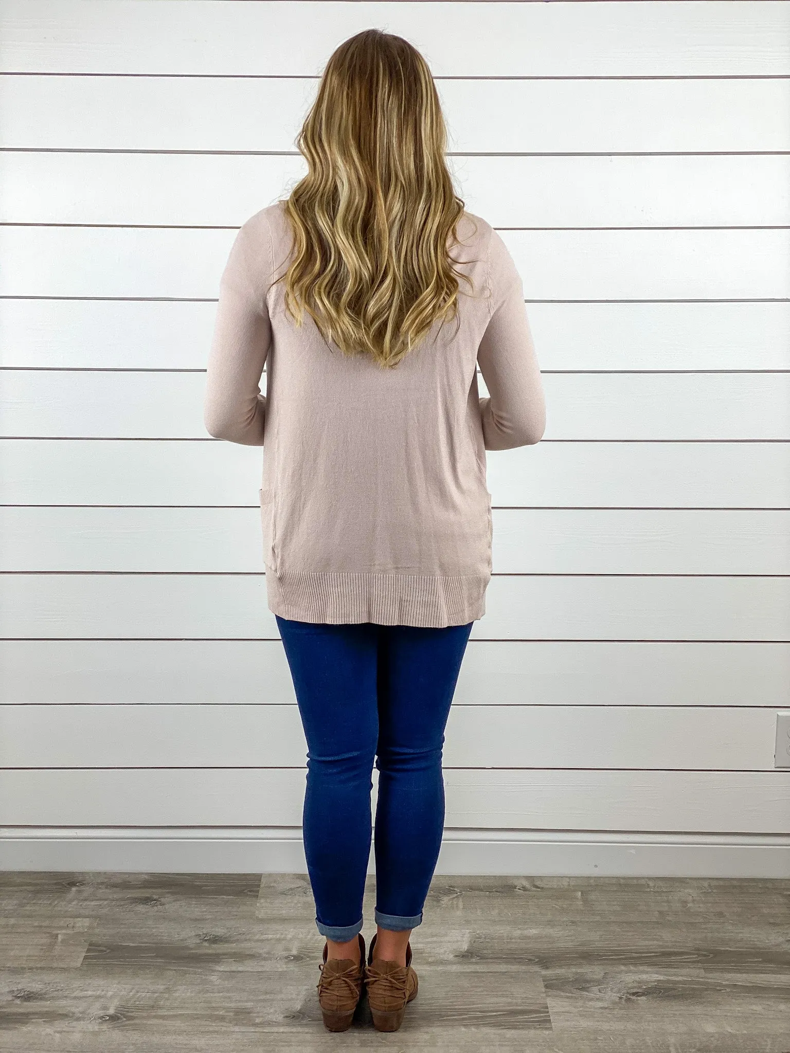 Light Taupe Boyfriend Cardigan