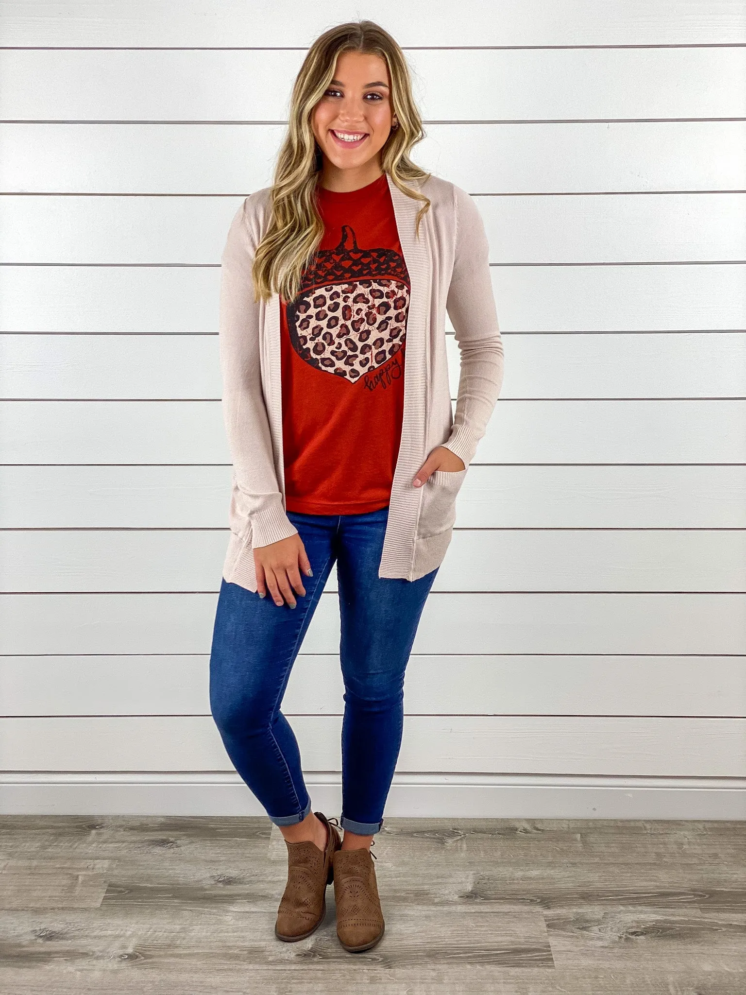 Light Taupe Boyfriend Cardigan