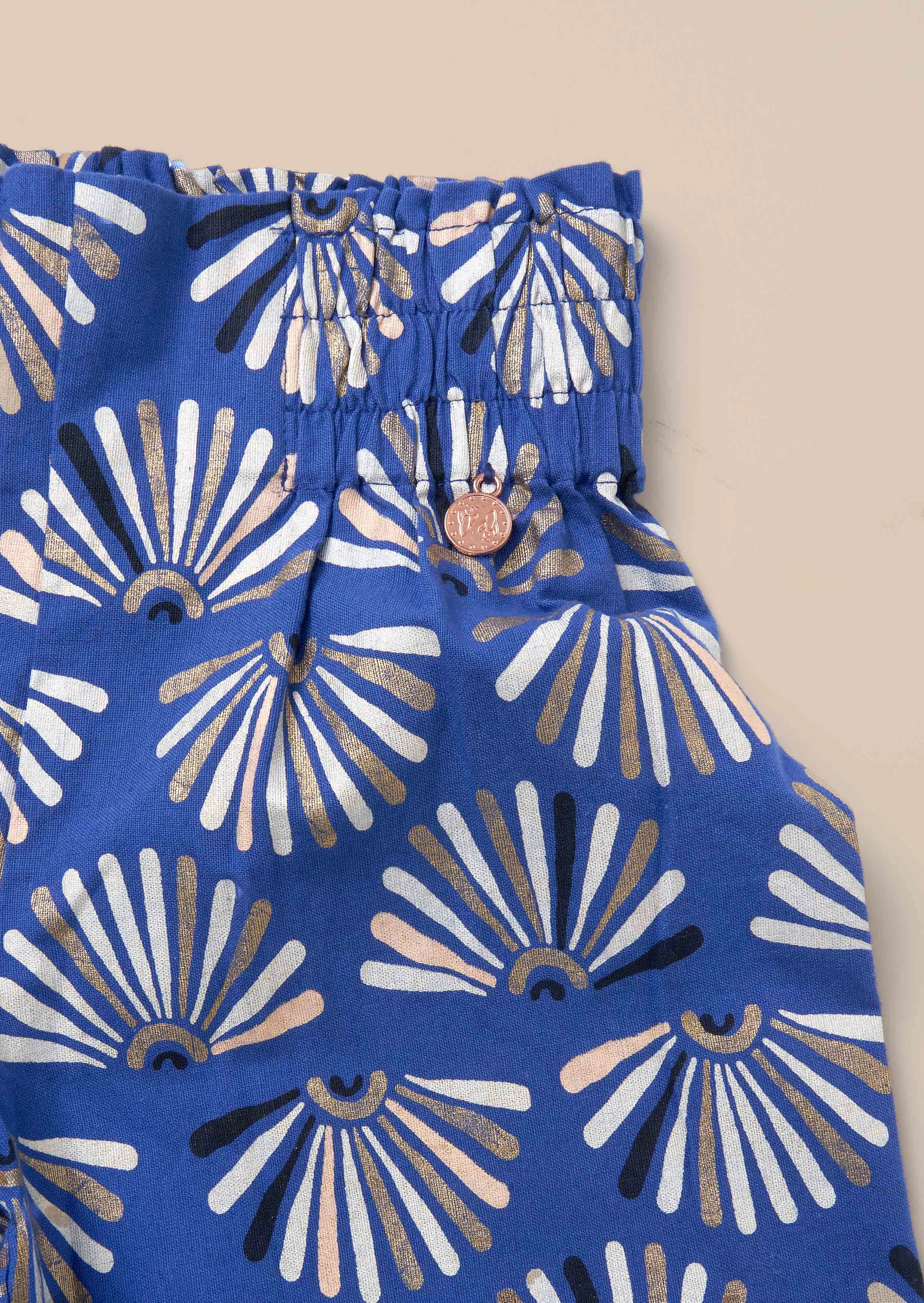 Lina Blue Printed Linen Trousers