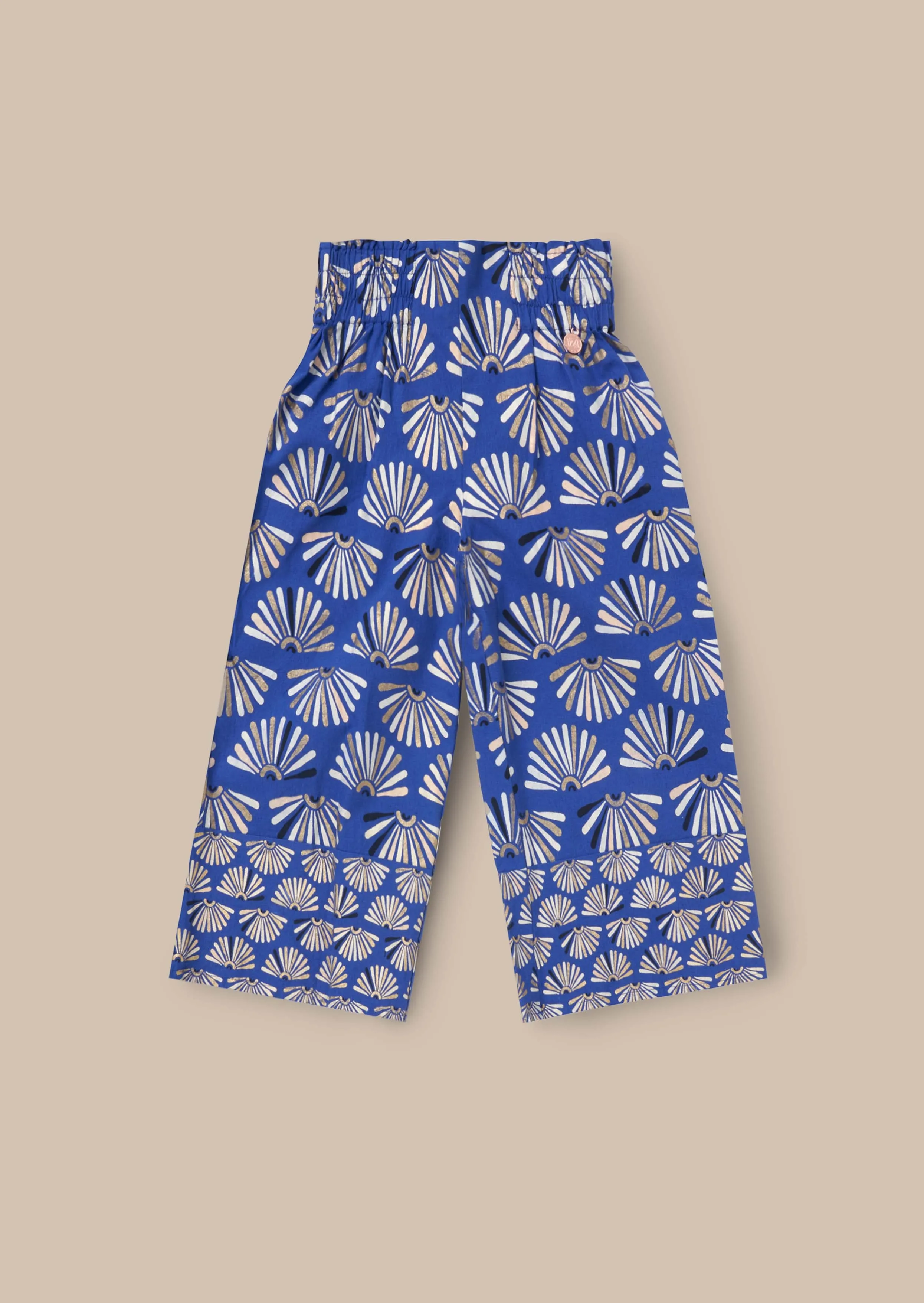 Lina Blue Printed Linen Trousers