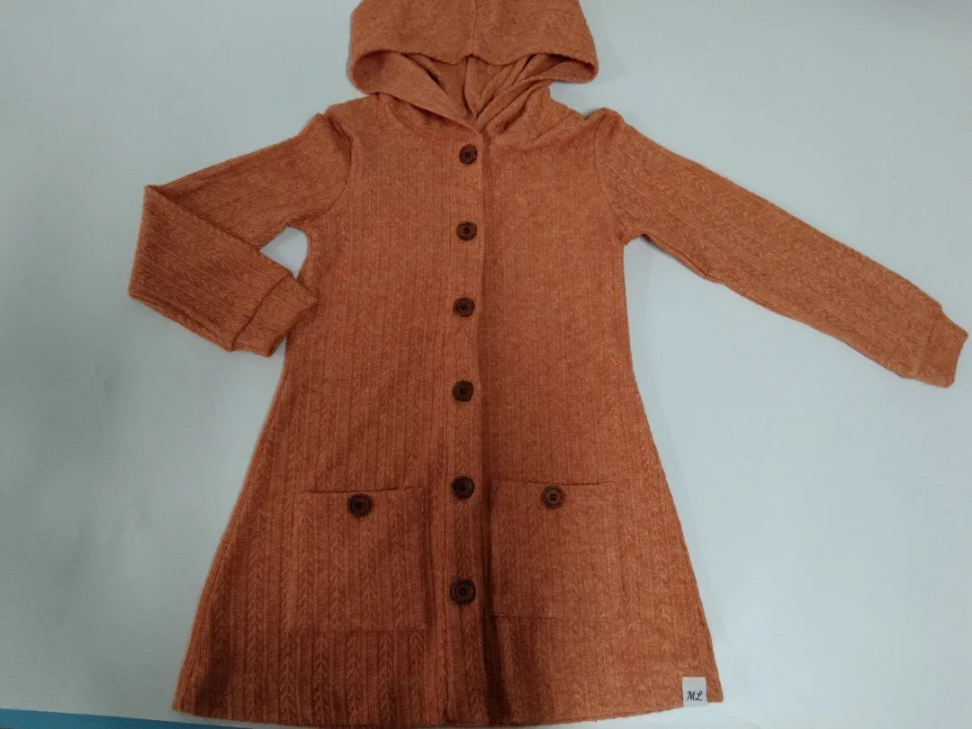 Long Hooded Cardigans Girls/Women (Pink, Carmel, Black, Navy)