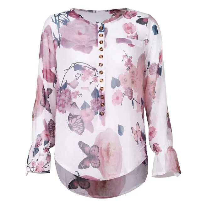 Long Sleeve Blouses Shirt Casual Tops