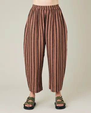 Longer Length Mabel Biscuit Stripe Linen Trousers