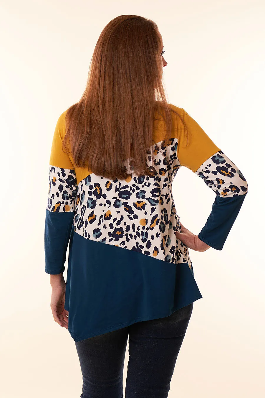 Make Your Own Path Color Block & Animal Print Tunic