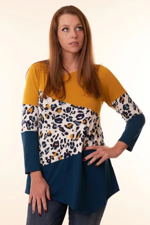 Make Your Own Path Color Block & Animal Print Tunic