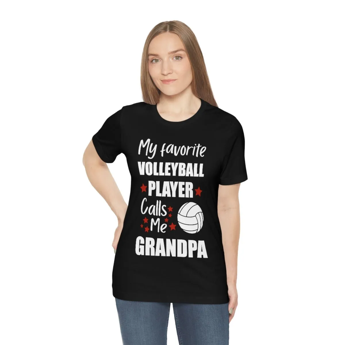 Men's Tee - My Favorite Volleyball Player Calls Me Grandpa