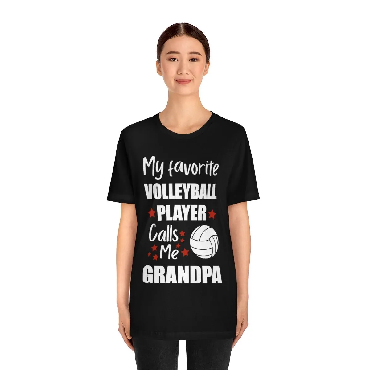 Men's Tee - My Favorite Volleyball Player Calls Me Grandpa
