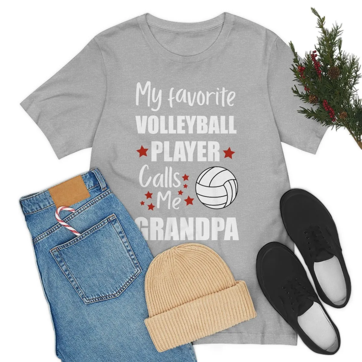 Men's Tee - My Favorite Volleyball Player Calls Me Grandpa