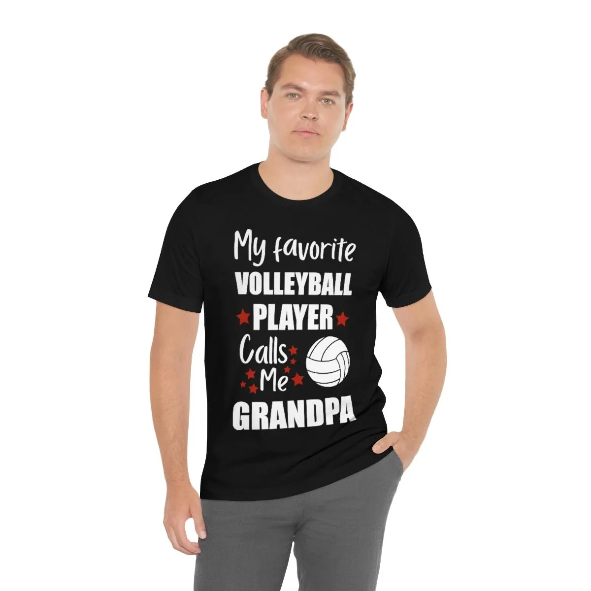 Men's Tee - My Favorite Volleyball Player Calls Me Grandpa