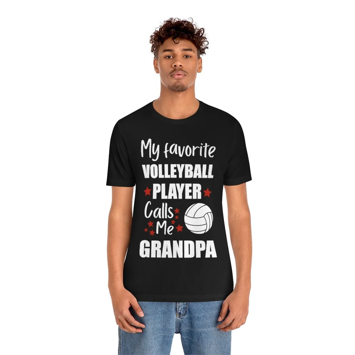 Men's Tee - My Favorite Volleyball Player Calls Me Grandpa