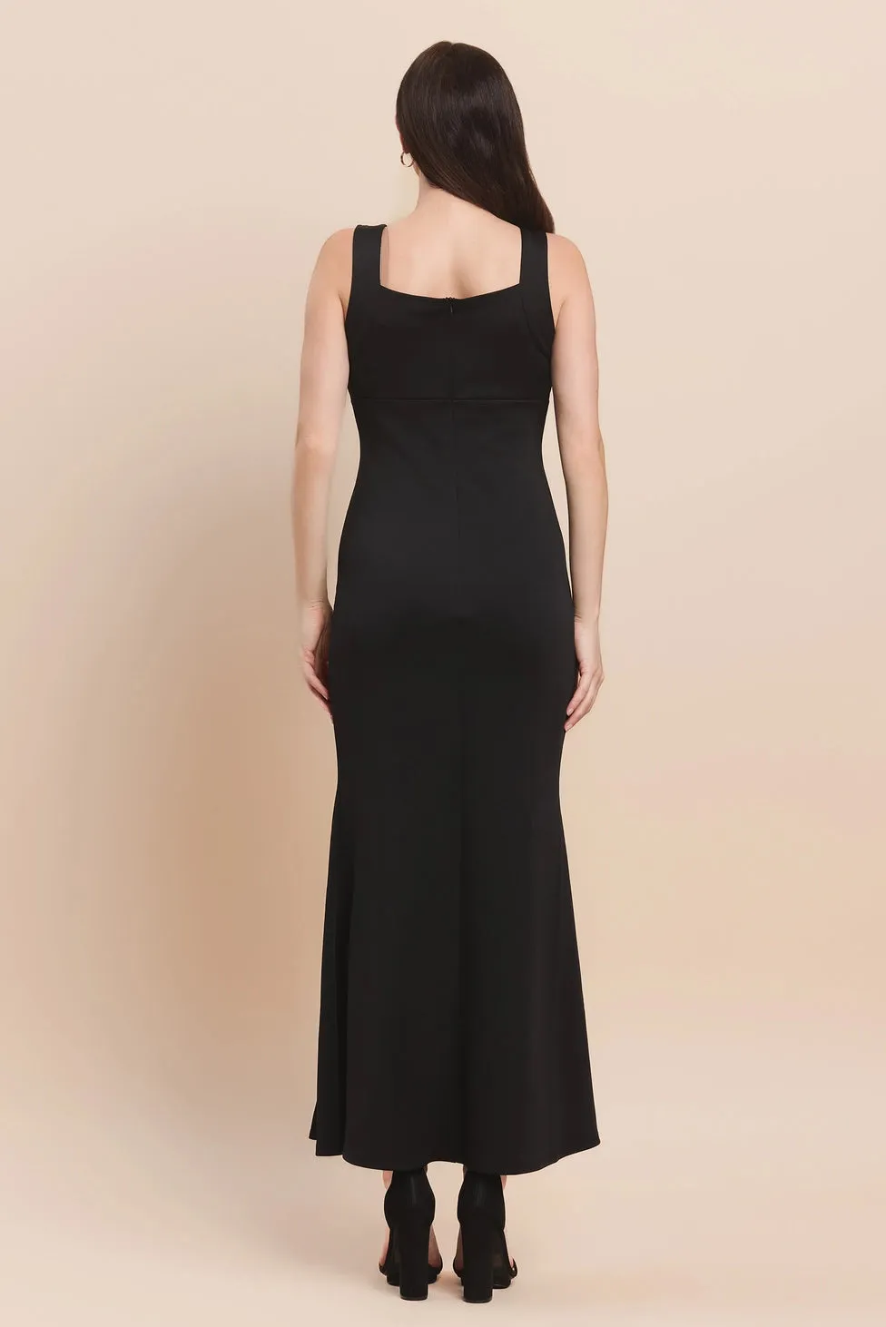 Mermaid Scuba Black Gown  w/ Pleated Bust