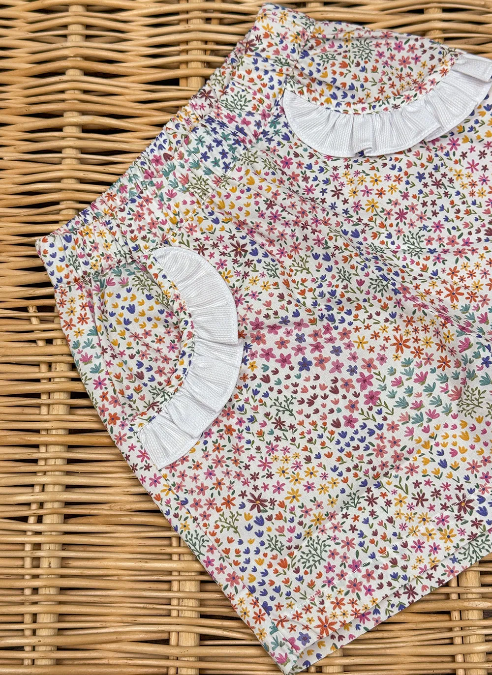 Multicolor Flowers Girly Shorts
