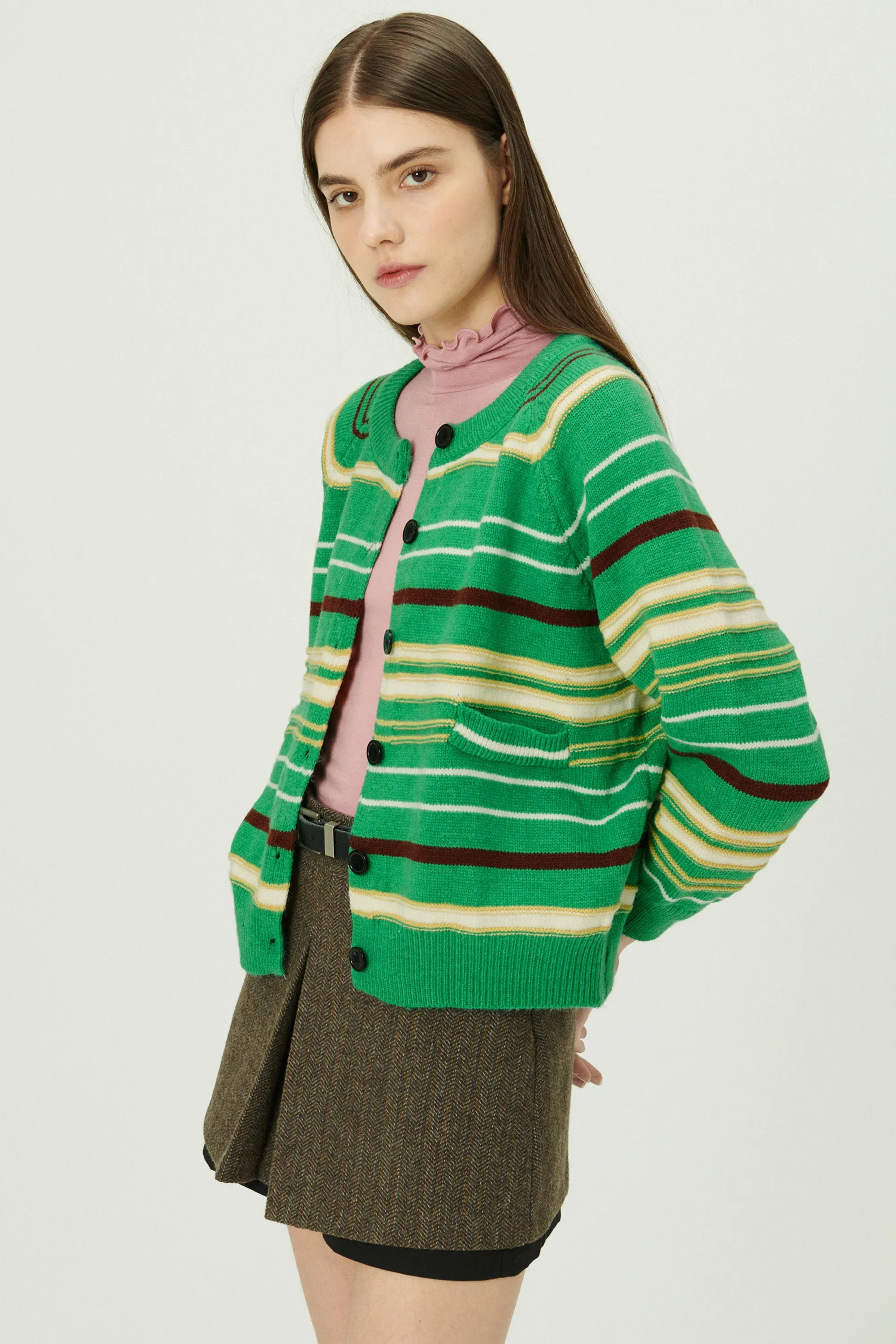 Naomi Striped Knit Cardigan