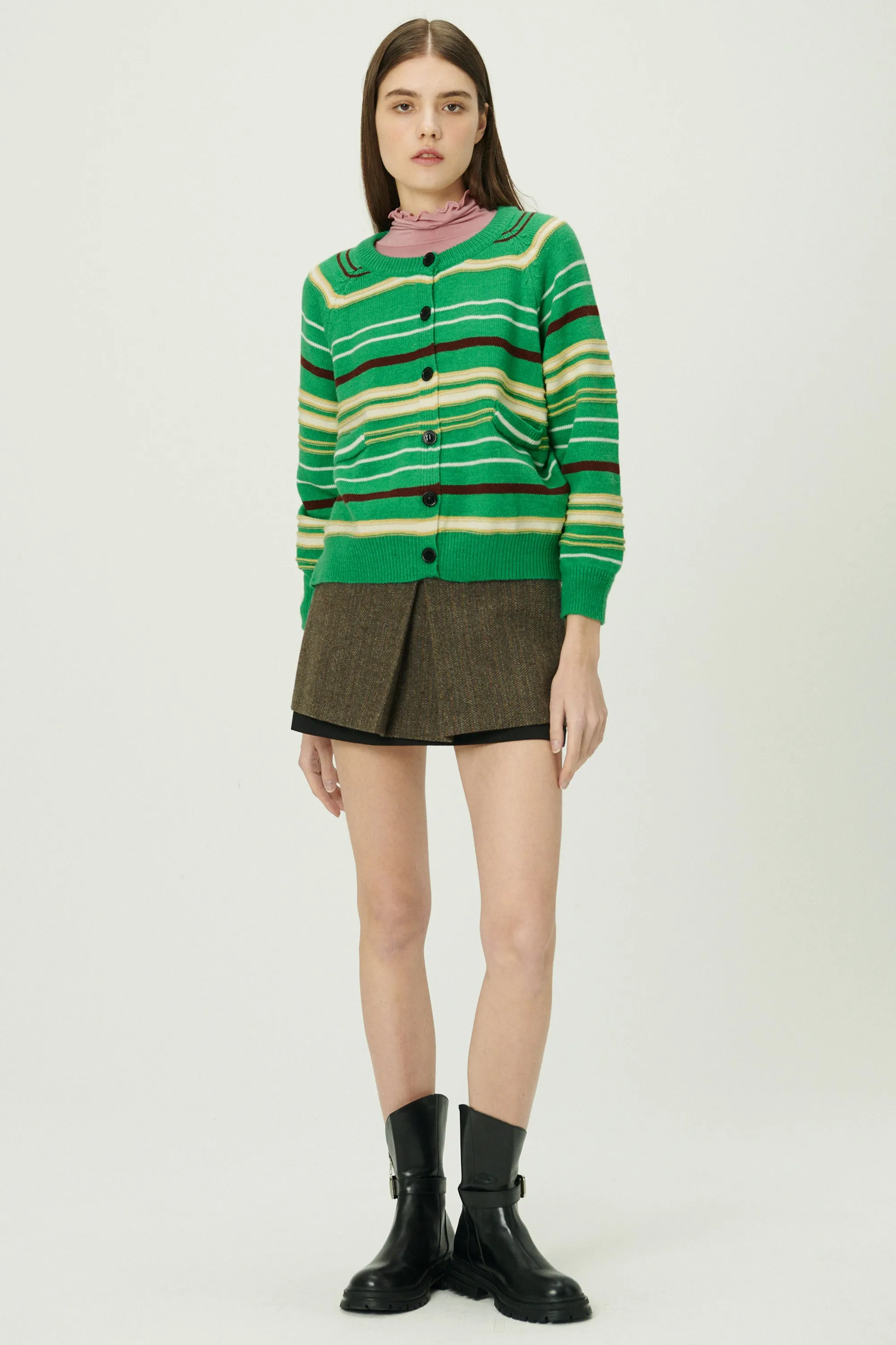 Naomi Striped Knit Cardigan