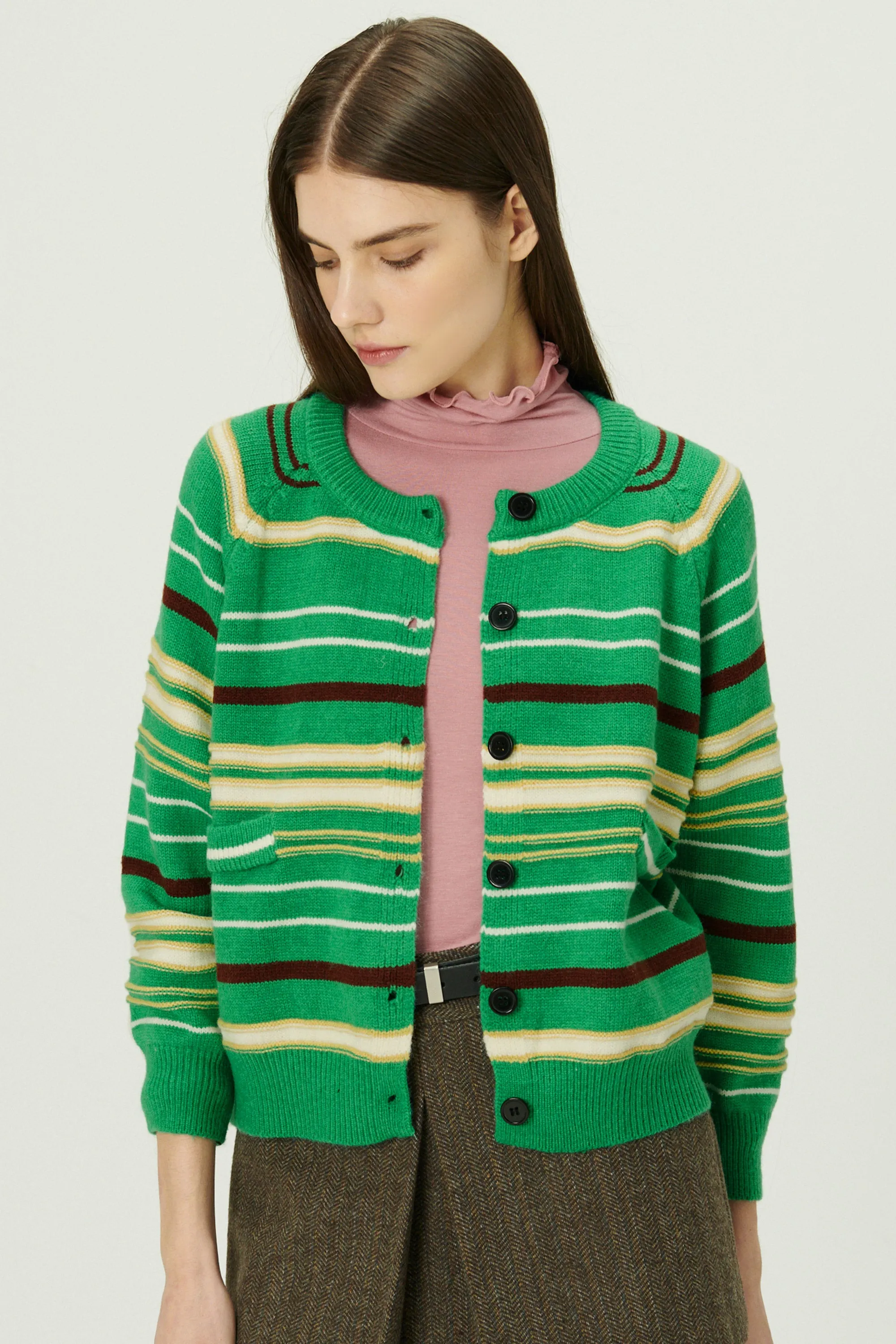 Naomi Striped Knit Cardigan