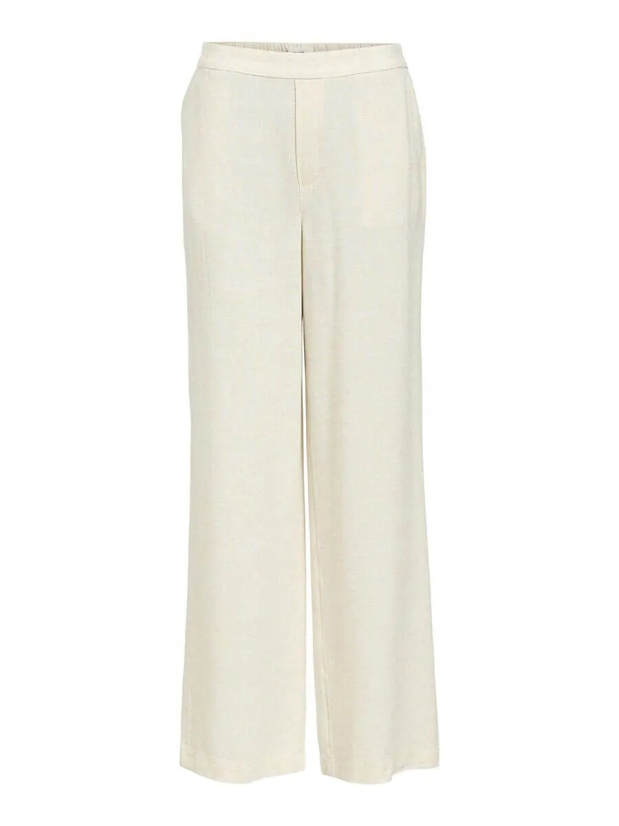 OBJSanne Wide Leg Trousers - Sandshell