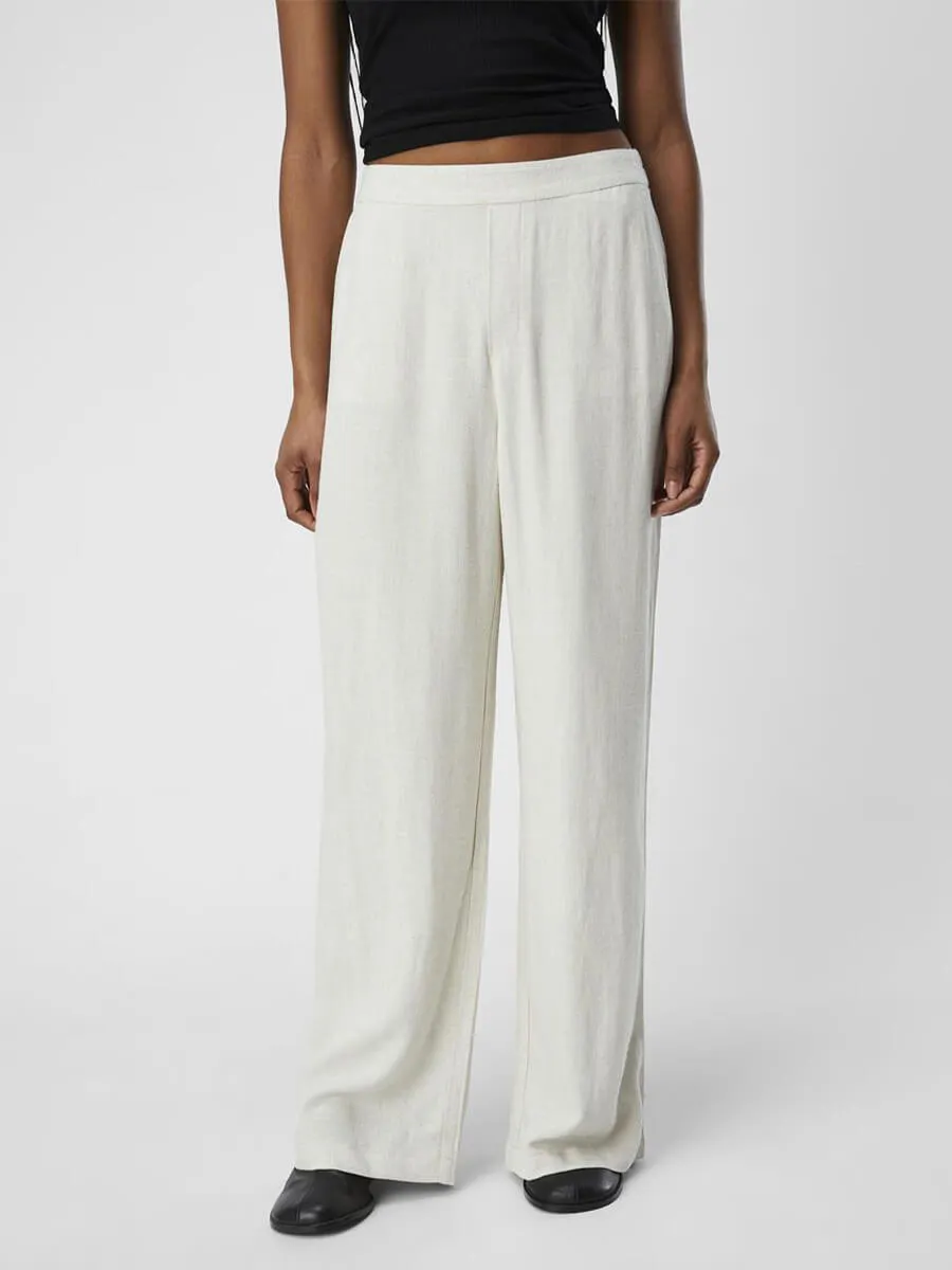OBJSanne Wide Leg Trousers - Sandshell