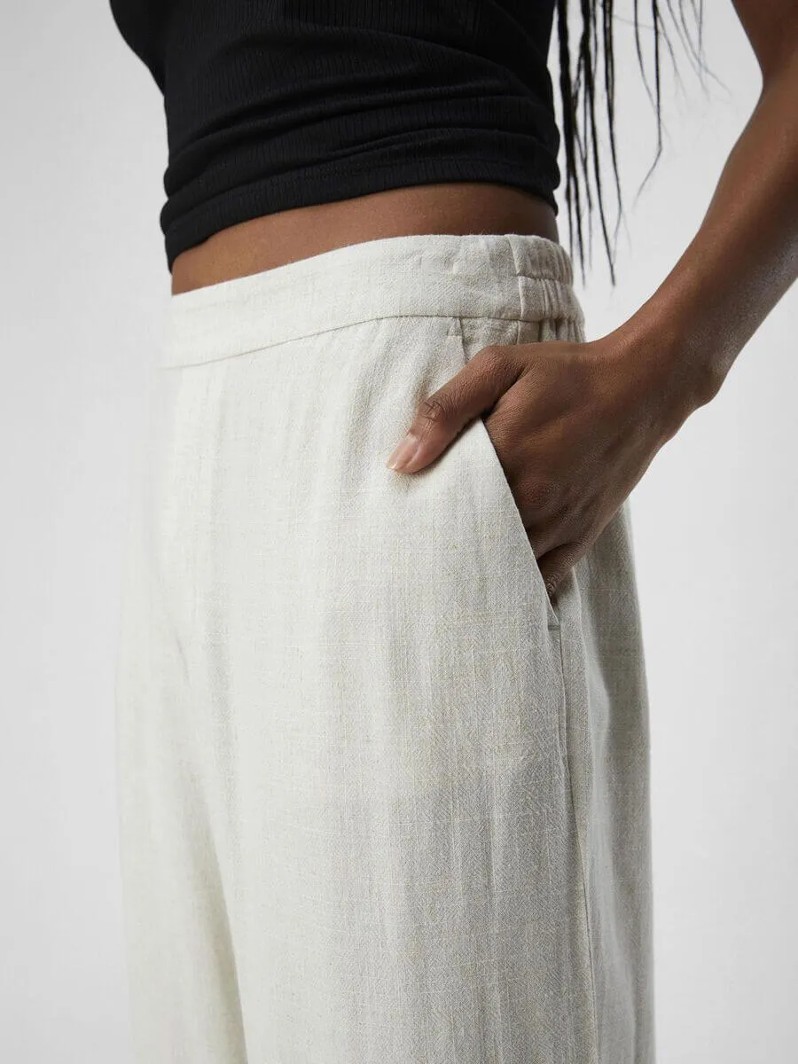 OBJSanne Wide Leg Trousers - Sandshell
