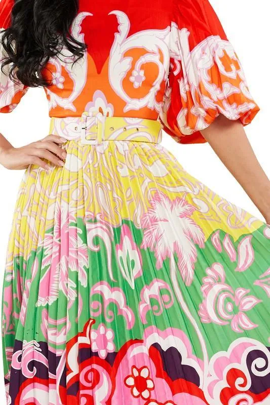 OPEN BACK PLEATED MAXI DRESS