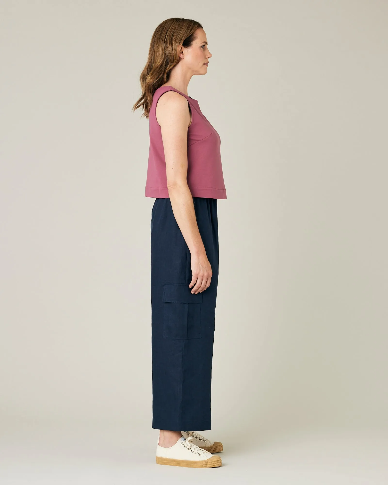 Orla Light Navy Linen Trousers