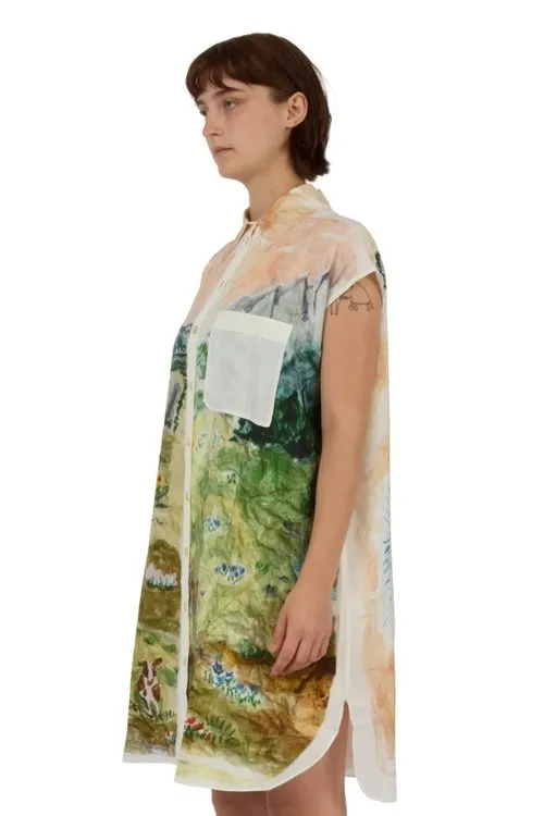 Painted Landscape Sleeveless Shirt
