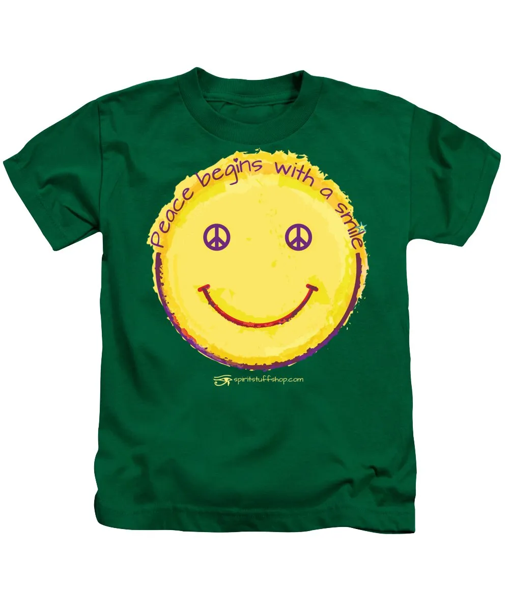 Peace Begins With A Smile - Kids T-Shirt