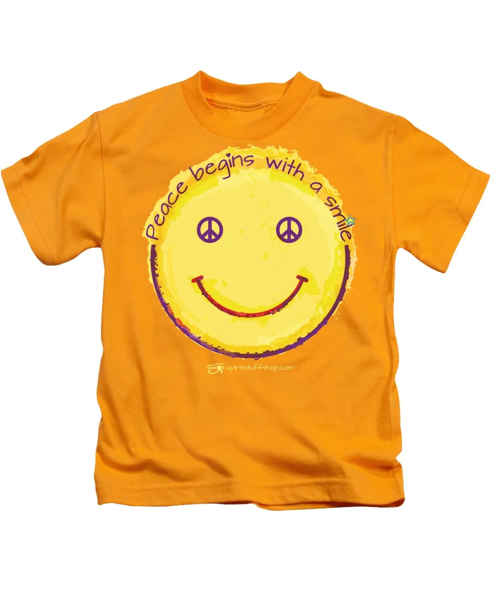 Peace Begins With A Smile - Kids T-Shirt