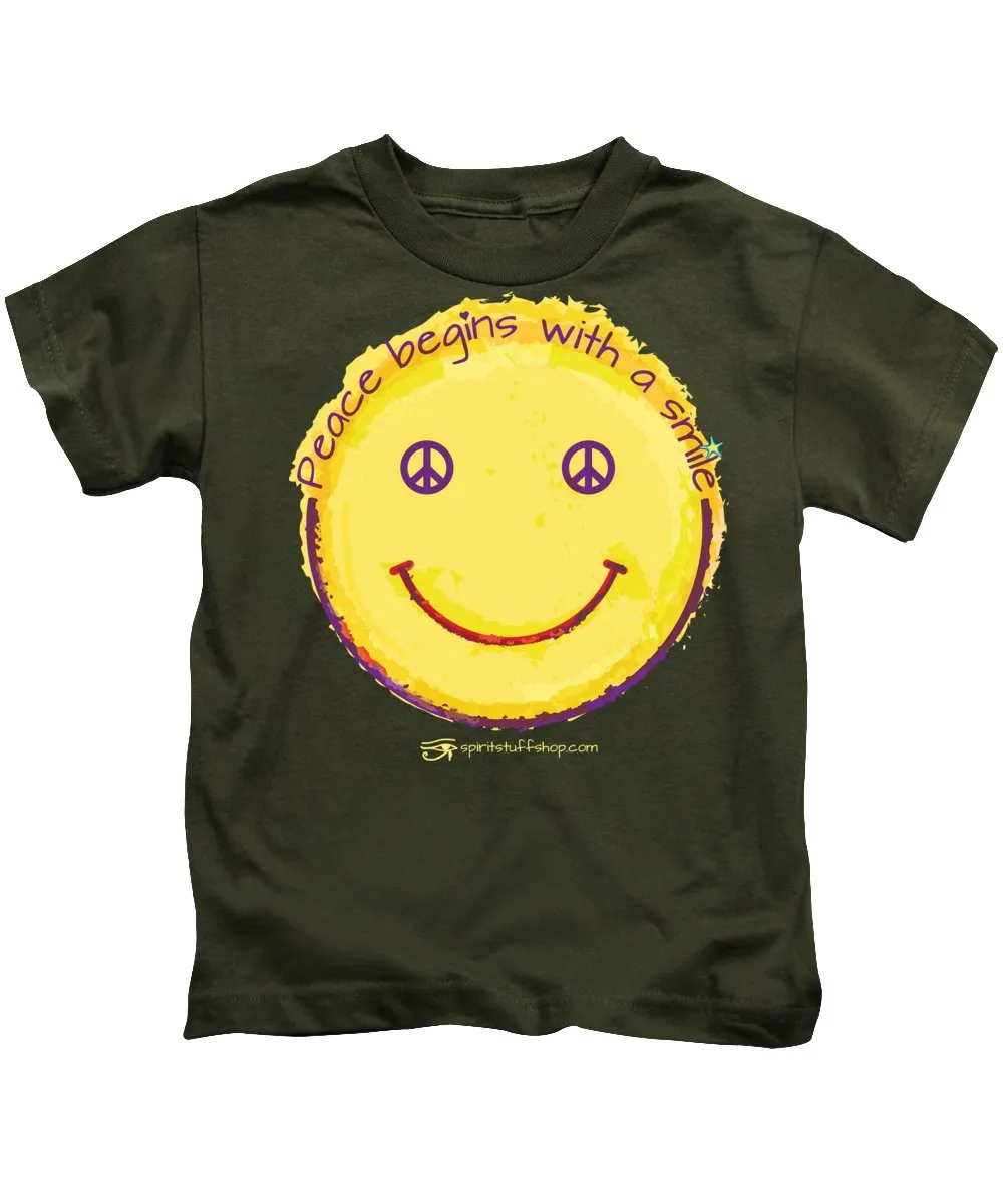 Peace Begins With A Smile - Kids T-Shirt