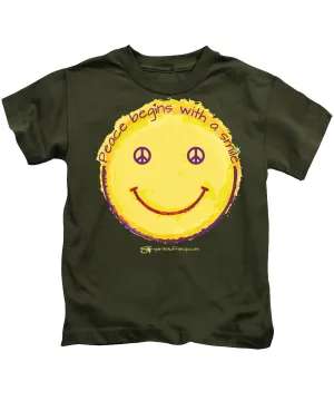 Peace Begins With A Smile - Kids T-Shirt