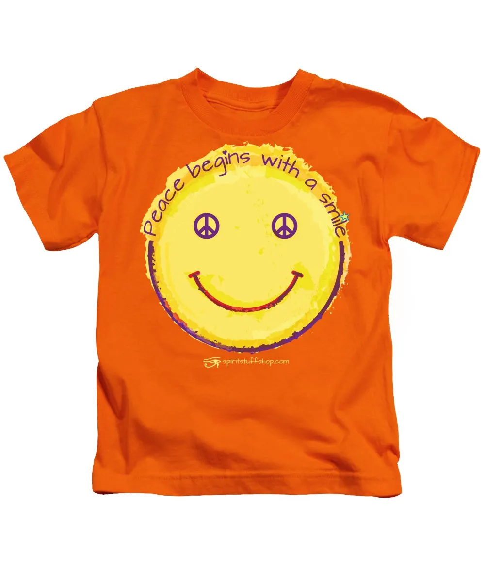Peace Begins With A Smile - Kids T-Shirt