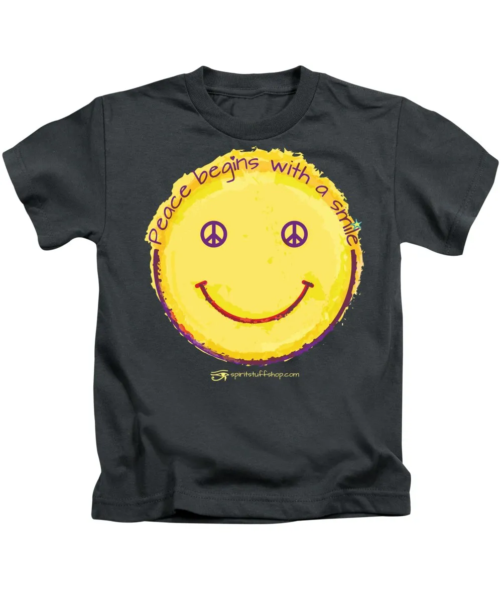 Peace Begins With A Smile - Kids T-Shirt