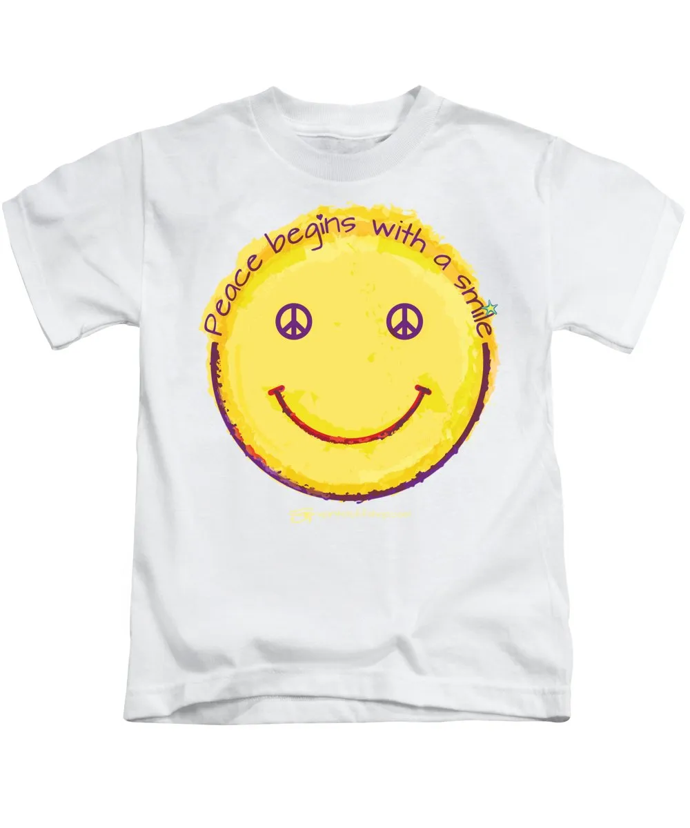 Peace Begins With A Smile - Kids T-Shirt