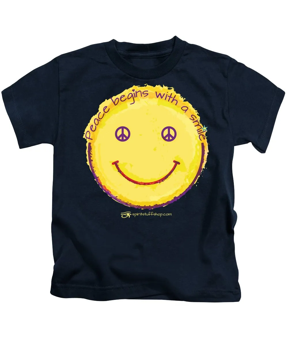 Peace Begins With A Smile - Kids T-Shirt