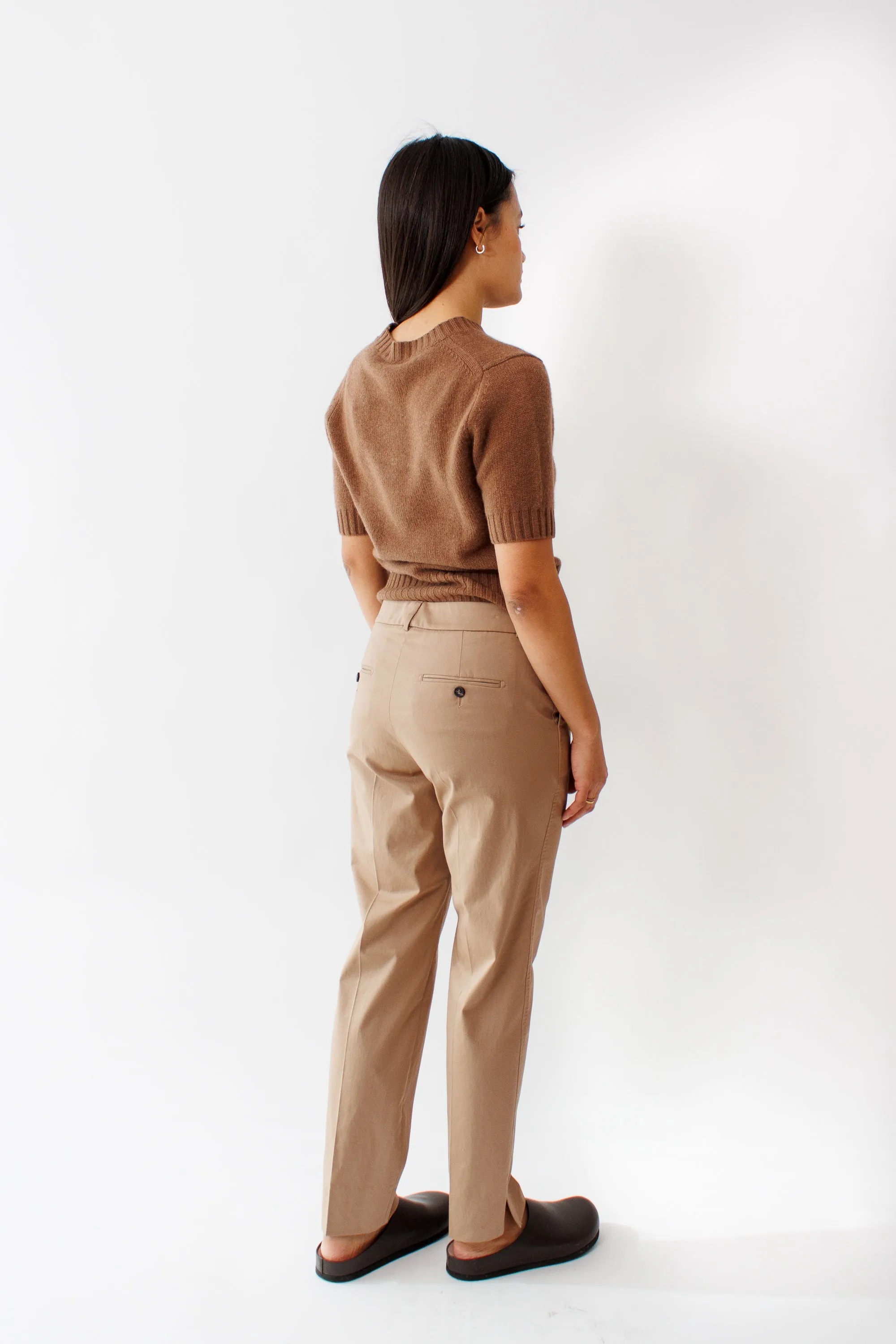 Peserico Stretch Cotton Light Satin Cigarette Pant