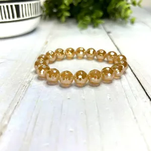 Plated Agate Bracelet- Golden
