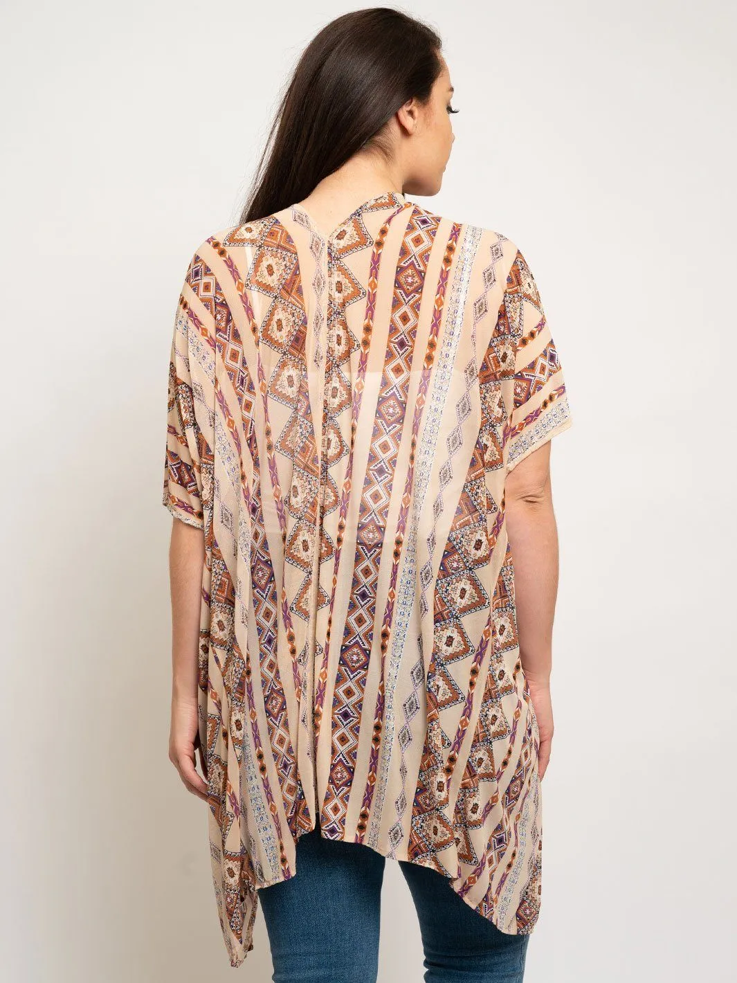 PLUS SIZE TAUPE OPEN CARDIGAN