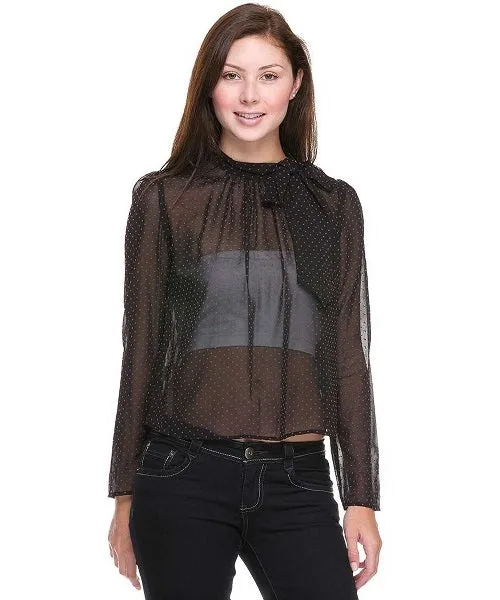 Polka Dot Chiffon Blouse
