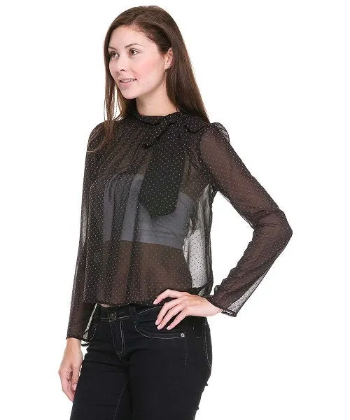 Polka Dot Chiffon Blouse