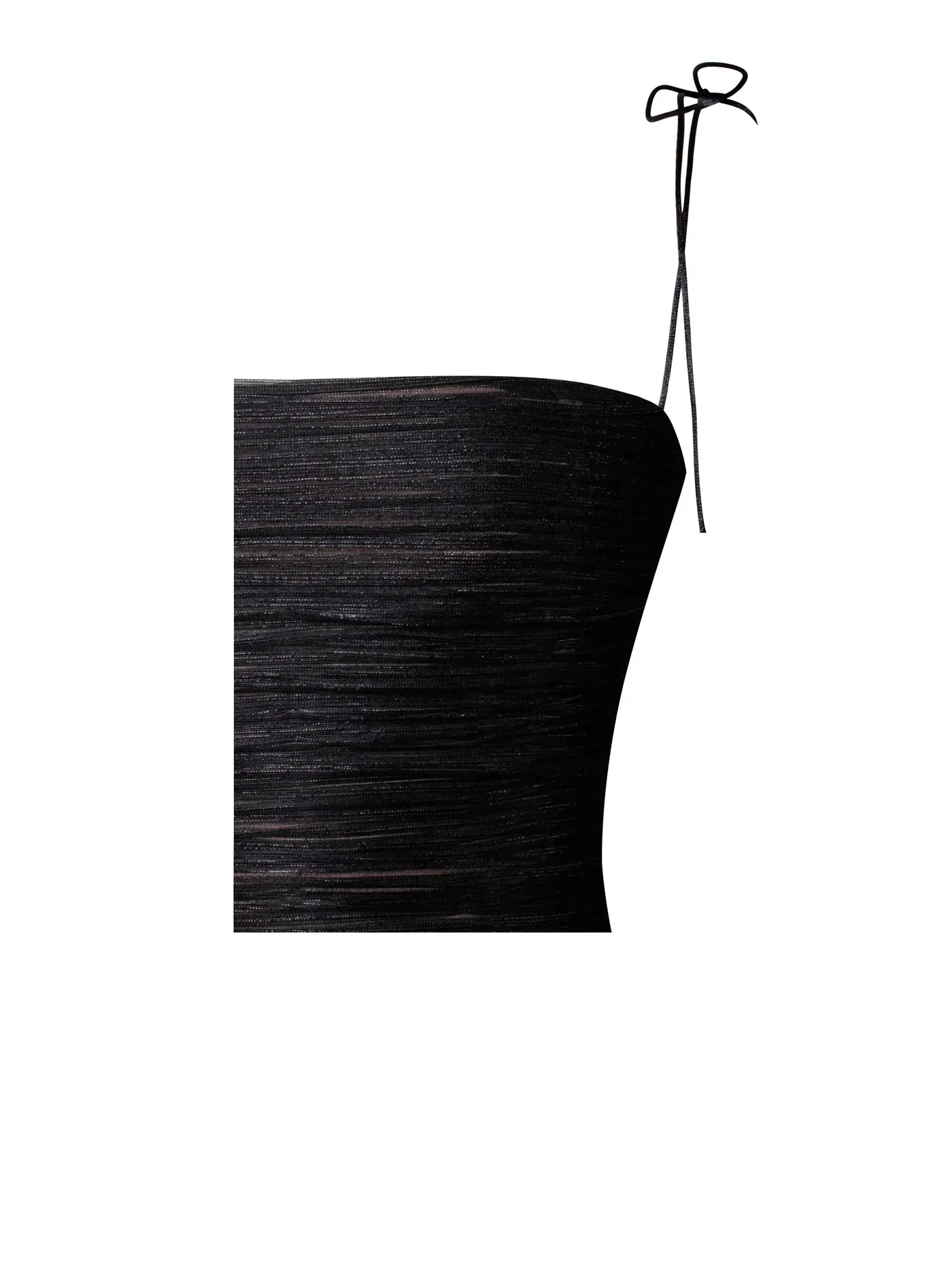 PRE-ORDER Aubrey Ruched Shimmer Chiffon Gown X Black