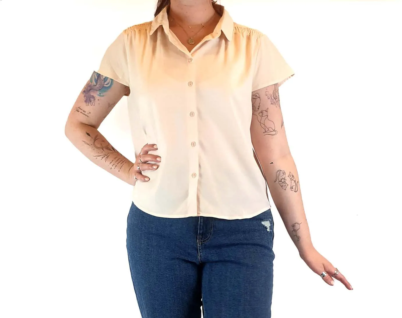 Princess Highway light pink short sleeve shirt size 12