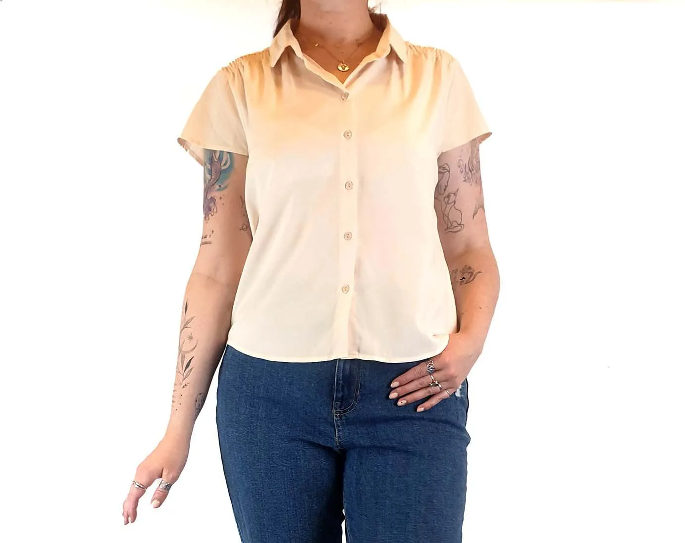 Princess Highway light pink short sleeve shirt size 12