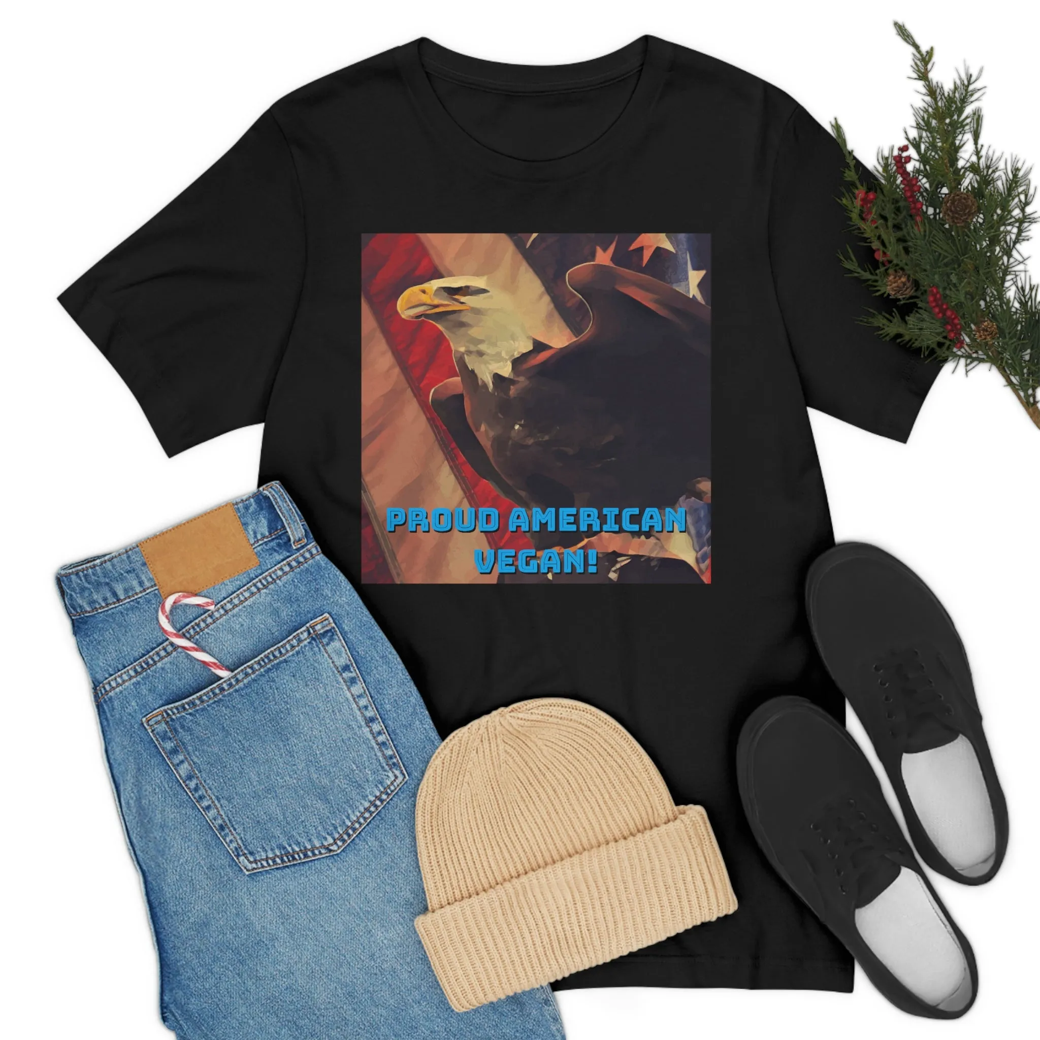 Proud American Vegan! Short Sleeve Tee