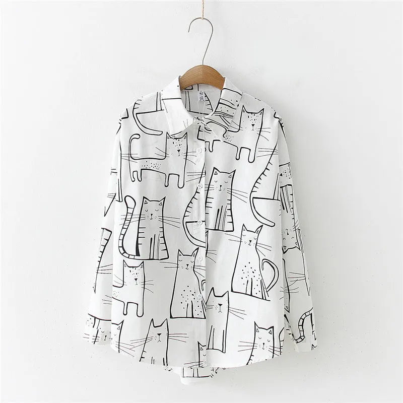 "KAWAII CAT" LONG SLEEVED SUN PROTECTION SHIRT K100310